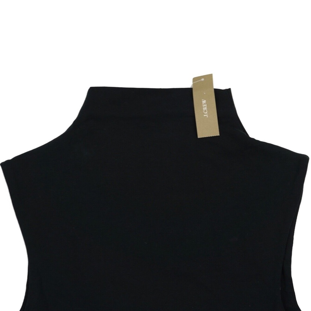 New JCREW Fitted Knit Mockneck Dress with Poplin Skirt - Black BY263 - Picture 5 of 5